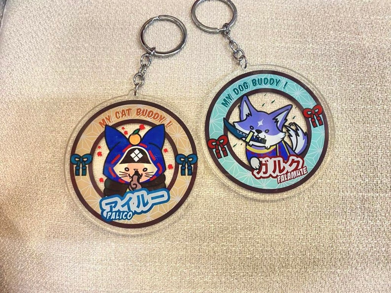 Monster Hunter Rise Palico Palamute Keychain My Cat Dog | Etsy