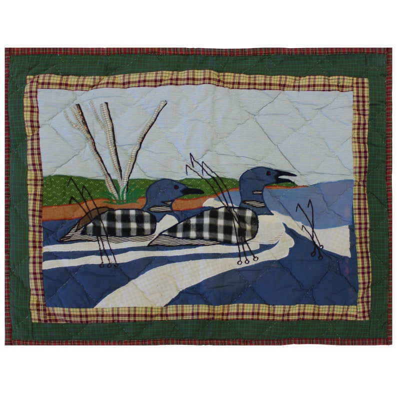 Loons on the Lake Cotton Quilts Hand Appliqued Real Applique Etsy