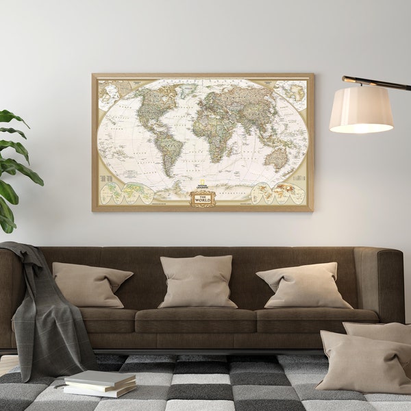 World Map, Geography, Wall Art, Home Decor, Large Digital Download, Instant Download, Wall Print, Wall Decor, Posters