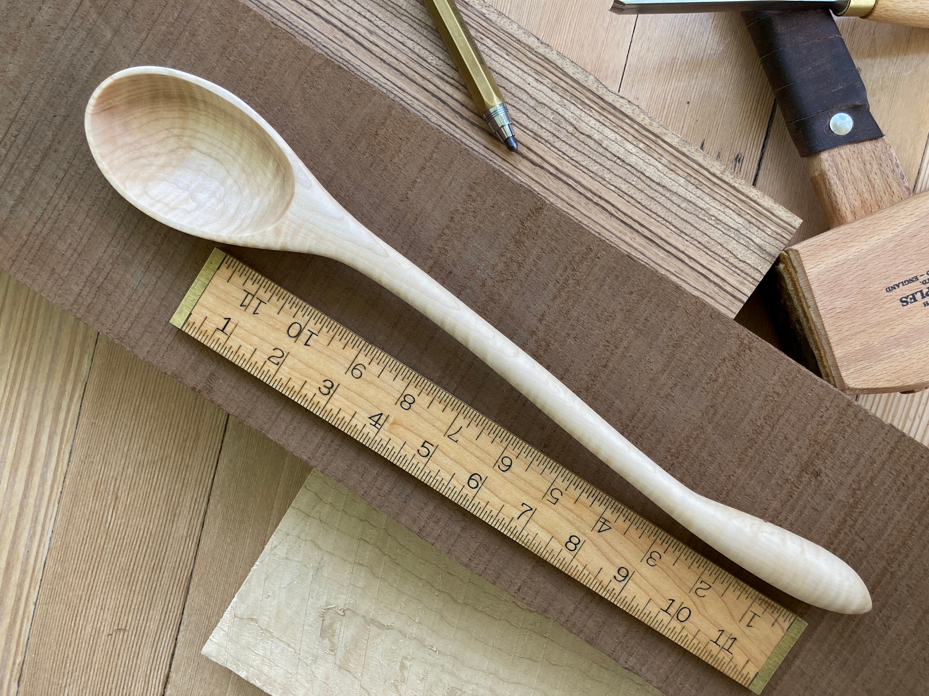 Curly Maple Wooden Spoon Etsy