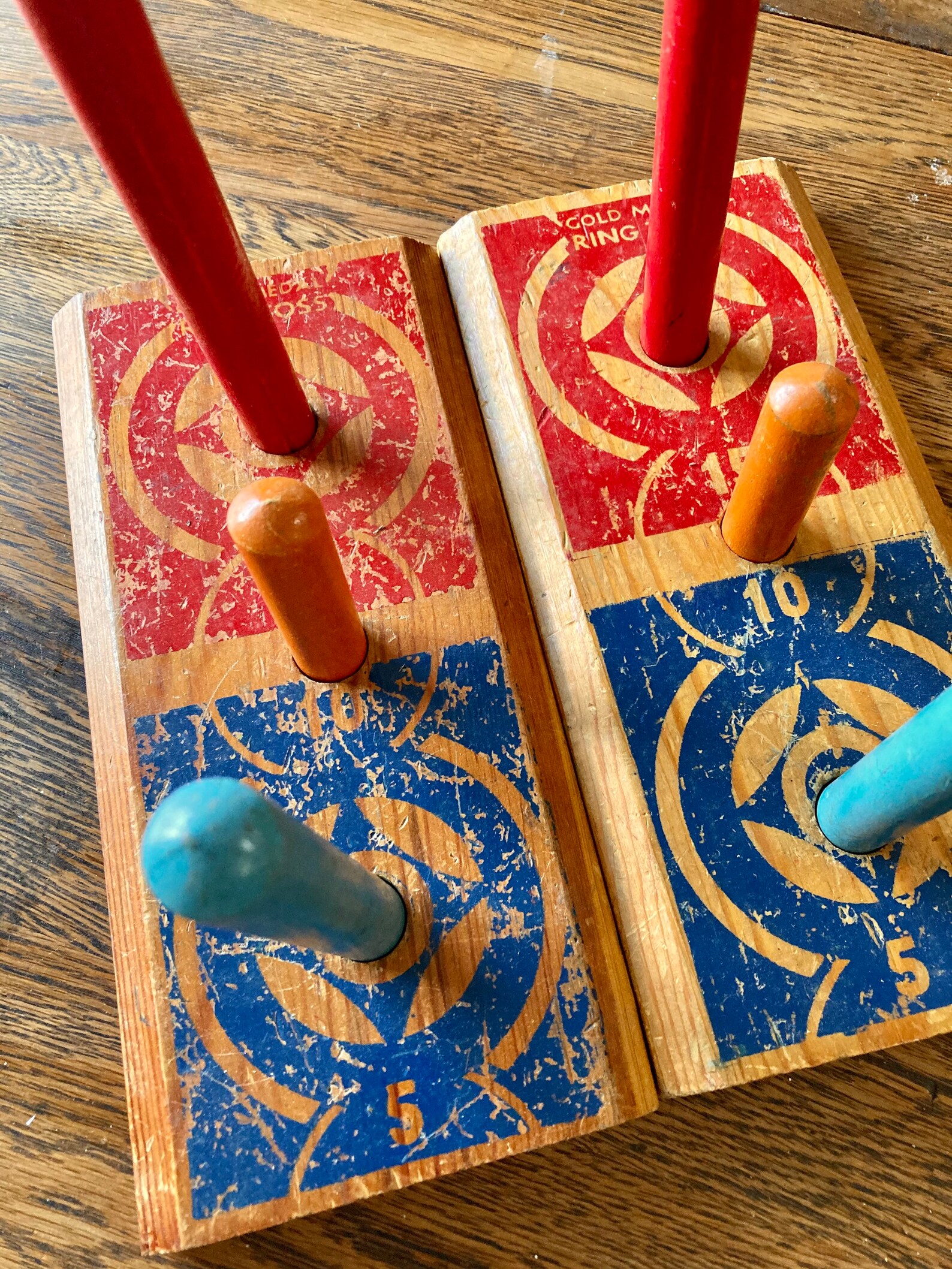 Vintage Game Vintage Ring Toss Wooden Transogram Ring Toss Etsy