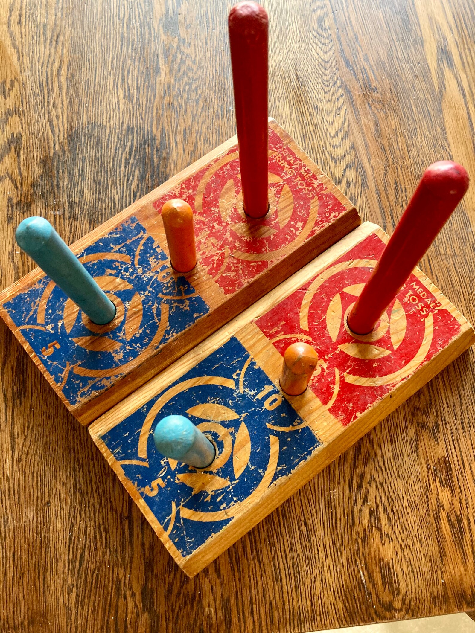 Vintage Game Vintage Ring Toss Wooden Transogram Ring Toss Etsy