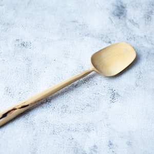 Wooden cooking spoon hand carved, walnut serving mixing spoon 13 inch, wooden utensil, big wood scoop. Original zero waste gift image 1