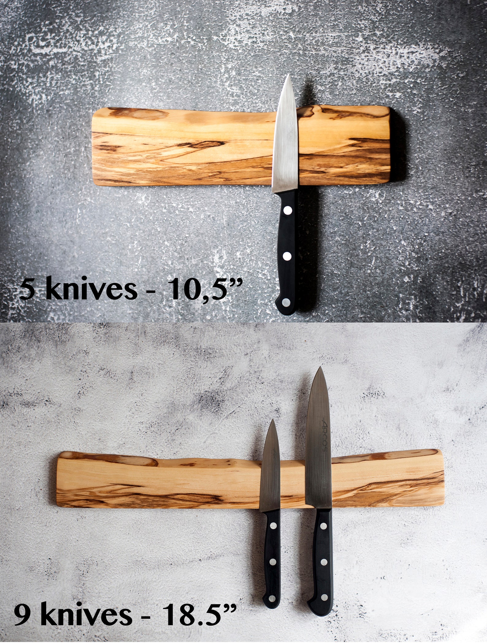 Olive Wood Live Edge Knife Rack. Knife Holder Etsy