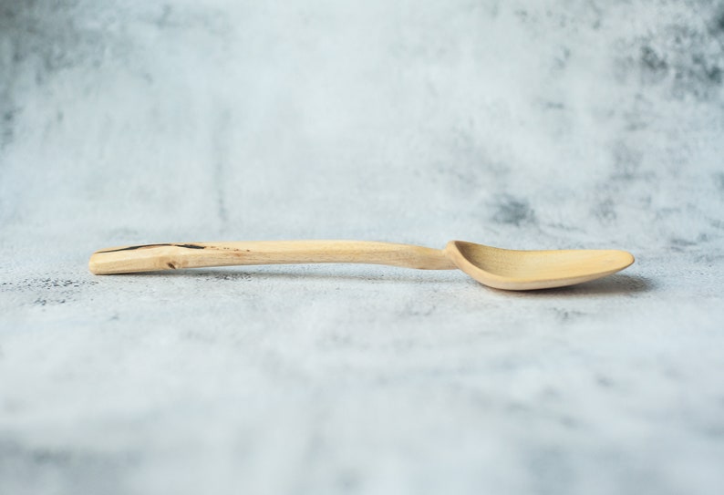 Wooden cooking spoon hand carved, walnut serving mixing spoon 13 inch, wooden utensil, big wood scoop. Original zero waste gift image 8