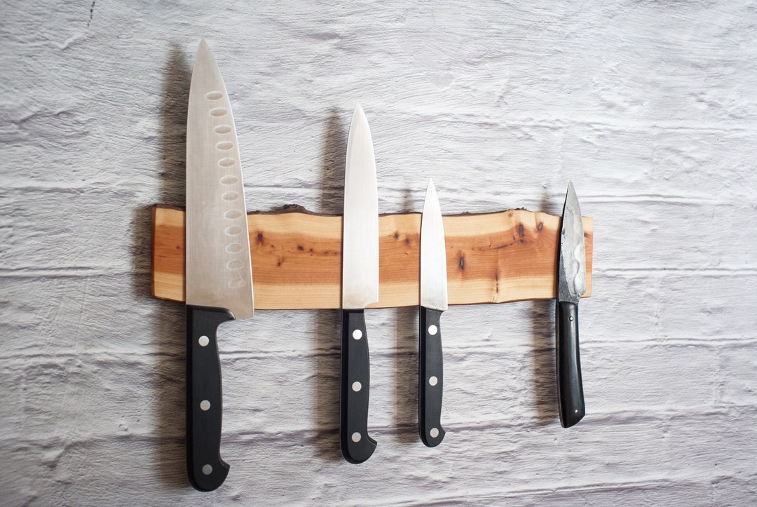 Live Edge Knife Holder. Juniper Wood Knife Rack. Etsy
