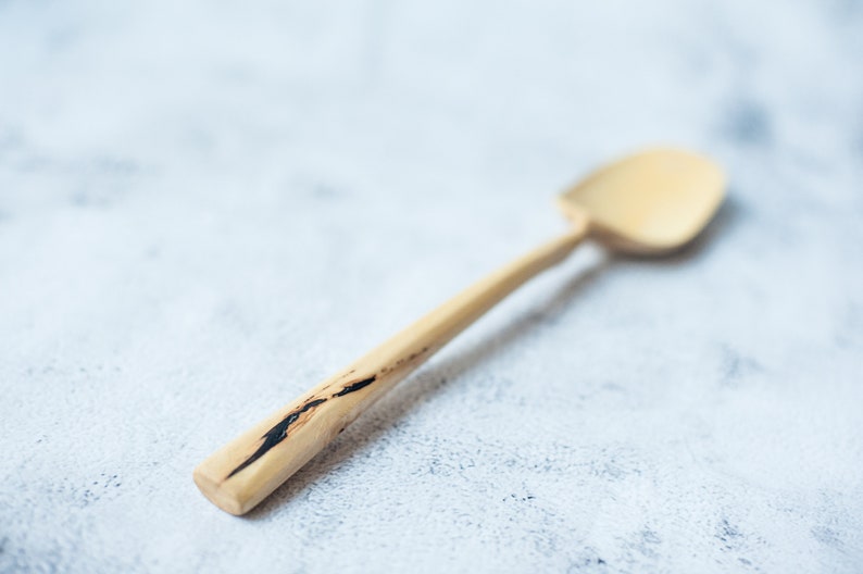 Wooden cooking spoon hand carved, walnut serving mixing spoon 13 inch, wooden utensil, big wood scoop. Original zero waste gift image 9