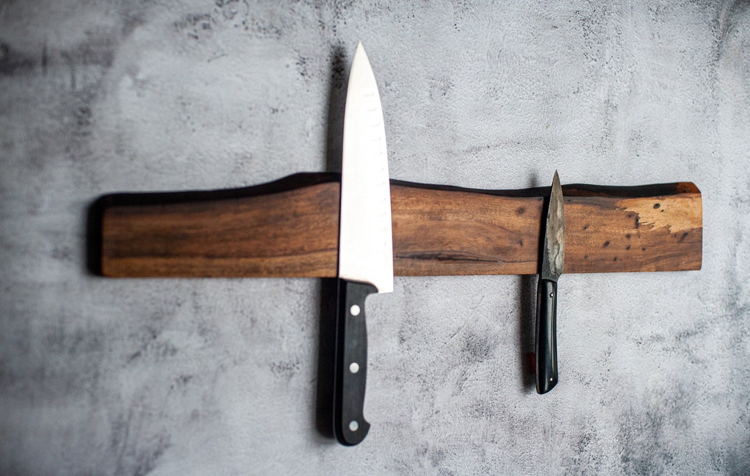 Live Edge Knife Holder. Rustic Wooden Knife Rack. Etsy