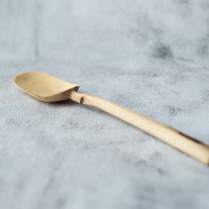 Wooden cooking spoon hand carved, walnut serving mixing spoon 13 inch, wooden utensil, big wood scoop. Original zero waste gift image 5