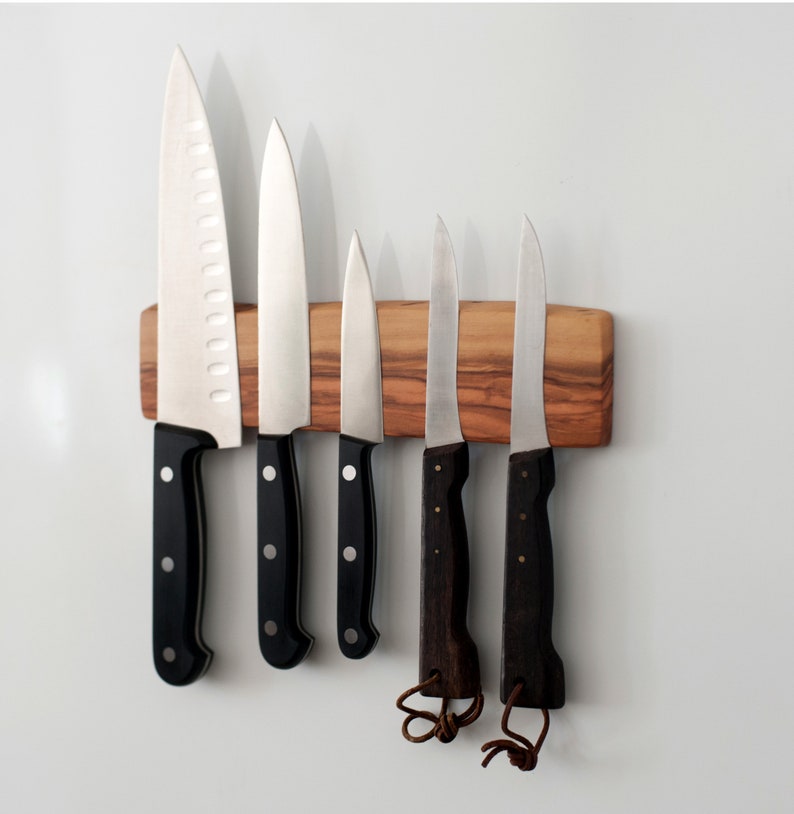 Olive Wood Live Edge Knife Rack. Knife Holder Etsy
