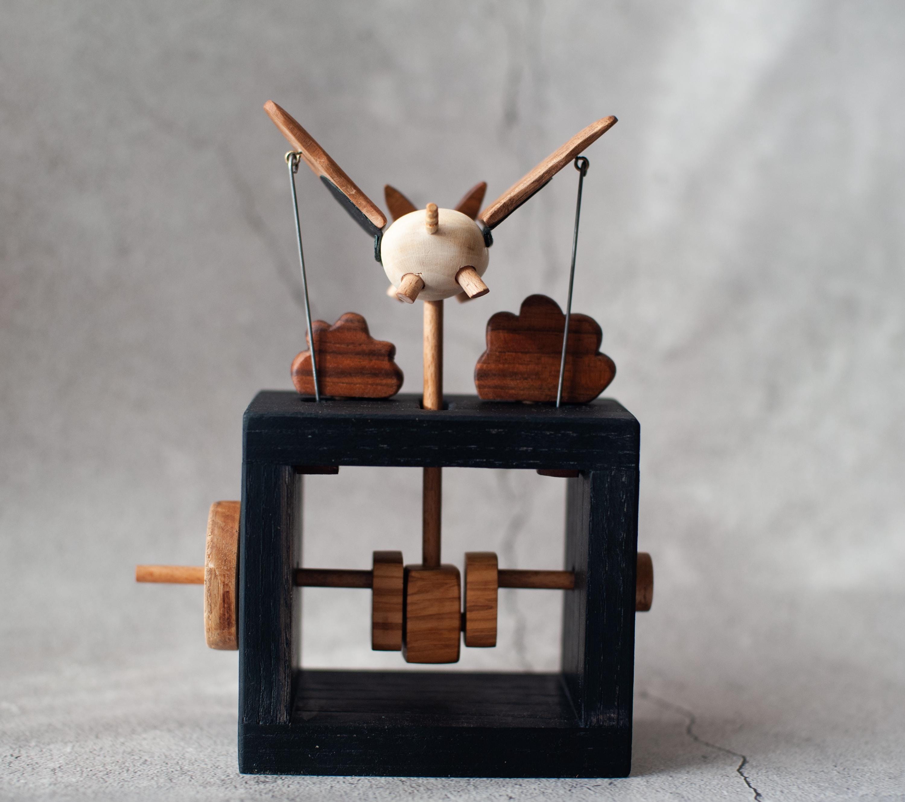 Flying Pig Automate Handcrafted. Wooden Kinetic Sculpture, Automaton ...