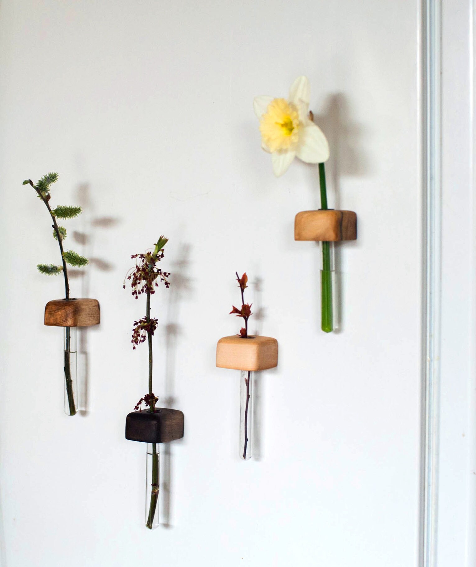 Fridge Test Tube Vase Vase Wooden Handmade Etsy