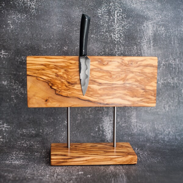 Olive Wood Knife Stand Etsy