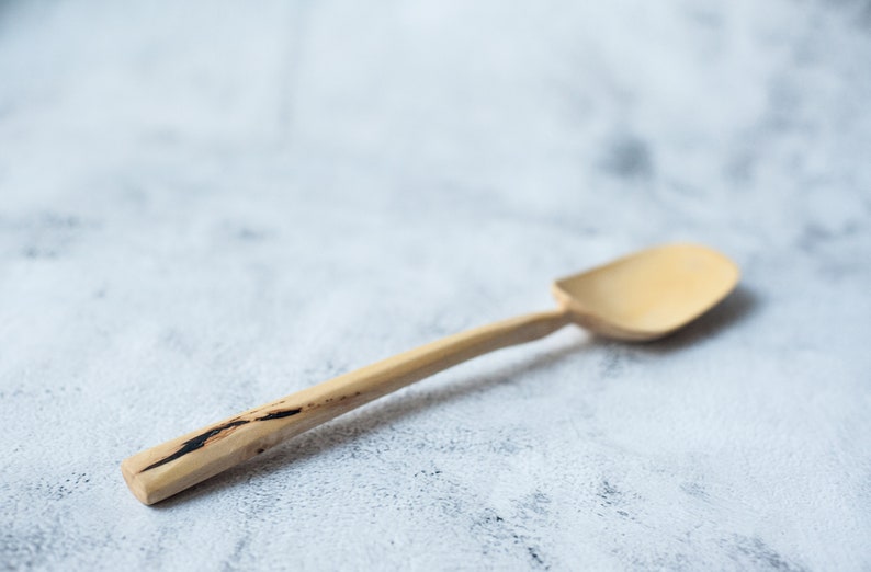 Wooden cooking spoon hand carved, walnut serving mixing spoon 13 inch, wooden utensil, big wood scoop. Original zero waste gift image 6