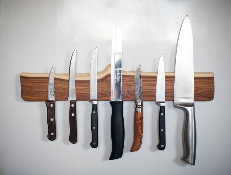 Live Edge Knife Rack handmade Olive wood Knife Etsy