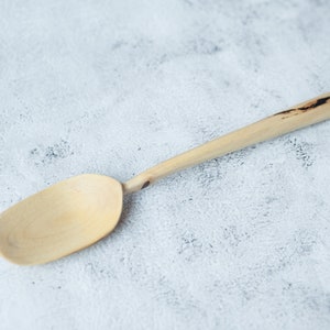 Wooden cooking spoon hand carved, walnut serving mixing spoon 13 inch, wooden utensil, big wood scoop. Original zero waste gift image 10