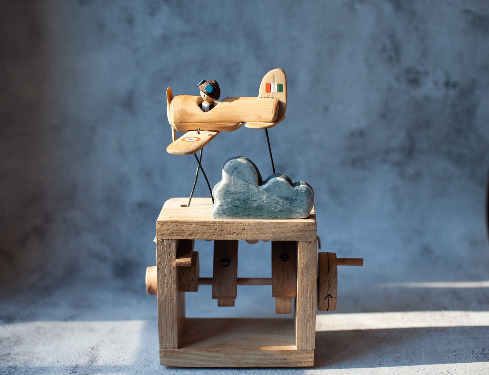 Wooden Airplane Automate Handcrafted. Kinetic Sculpture, Automaton ...
