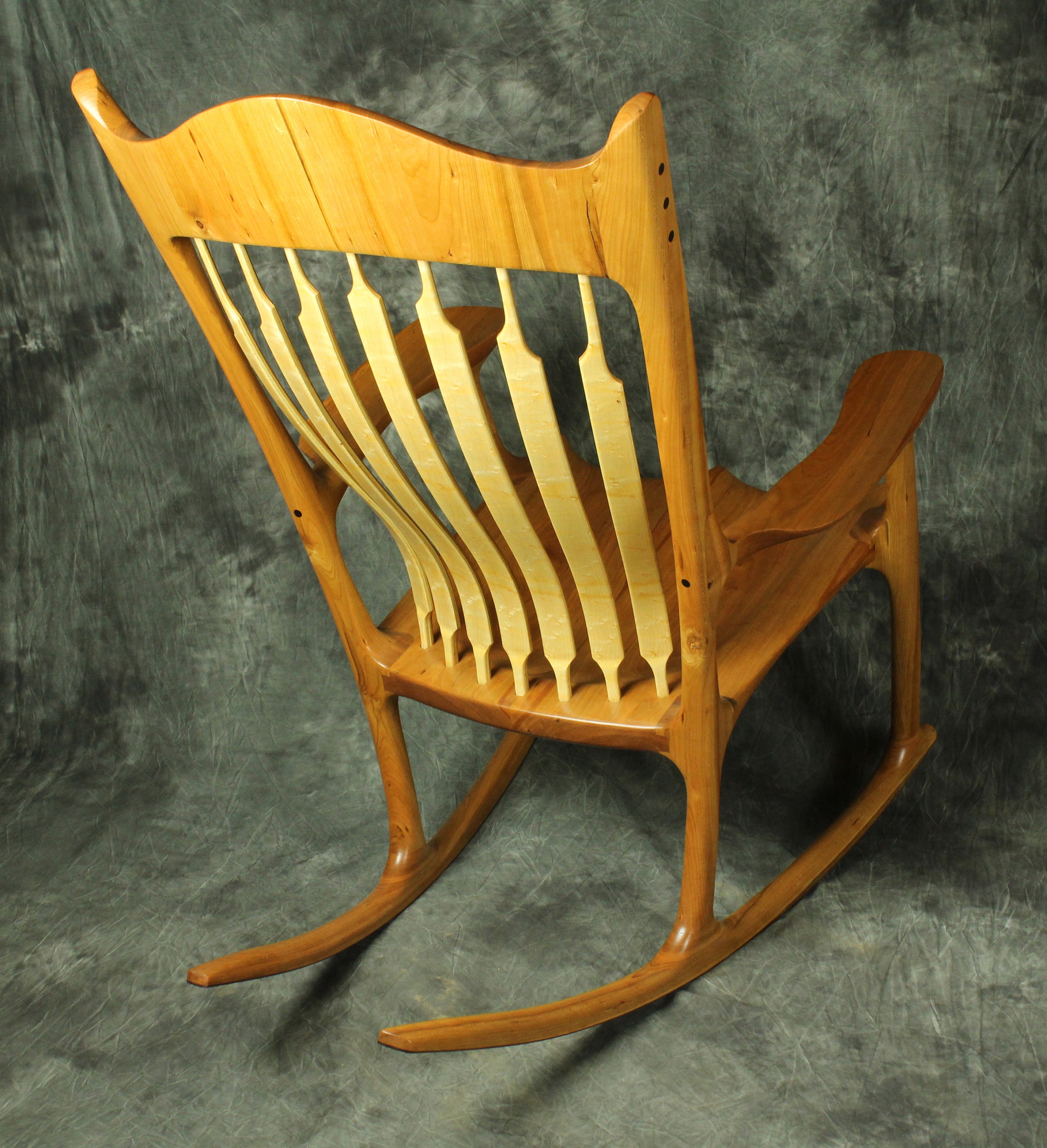 Cherry Sculpted Rocking Chair - Etsy