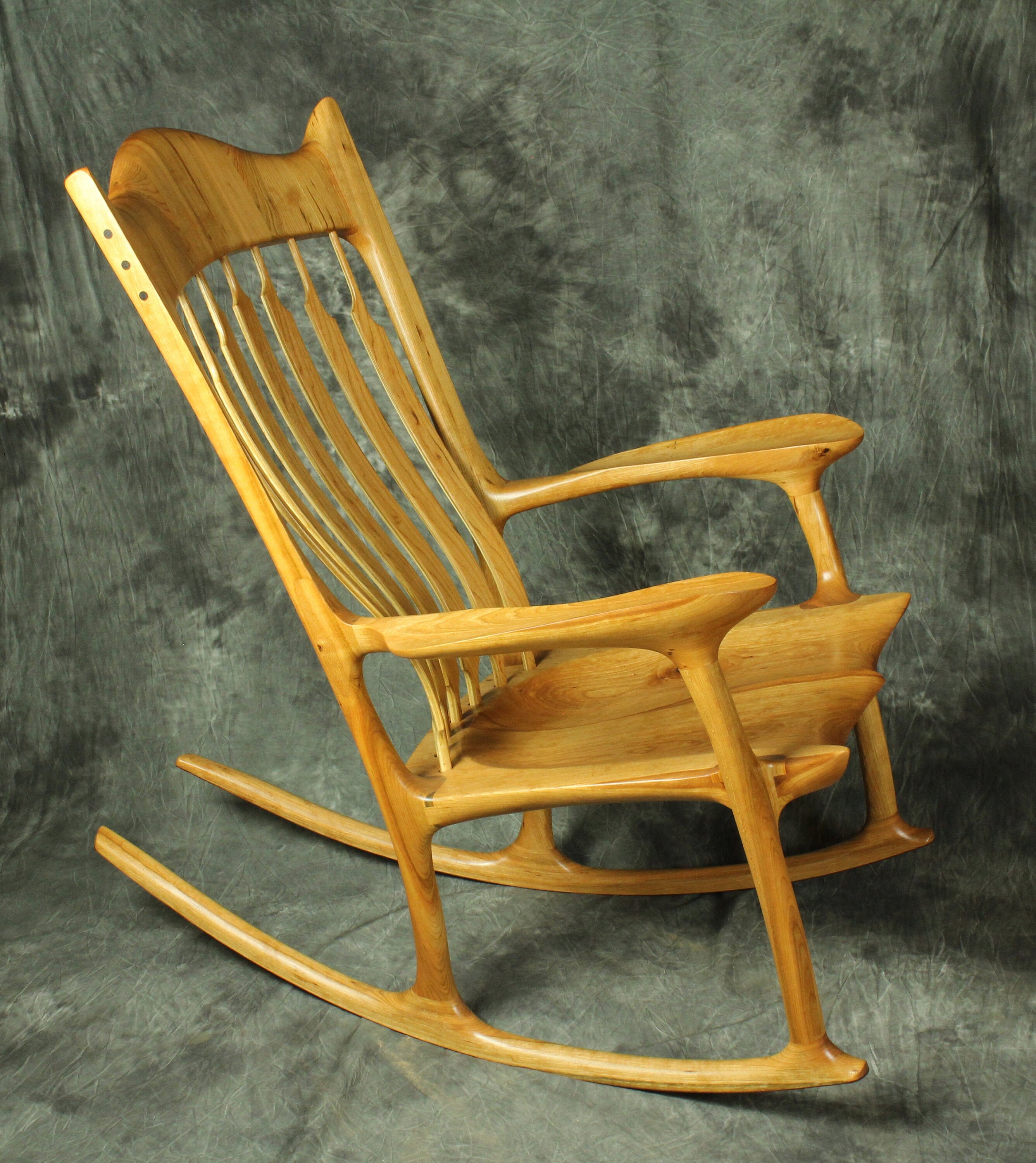 Cherry Sculpted Rocking Chair - Etsy