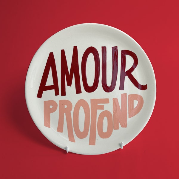 Assiette peinte " Amour Profond"