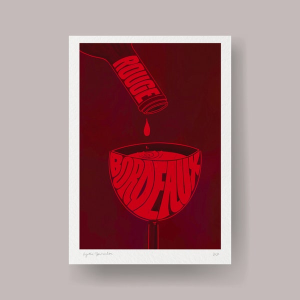 Affiche A4 - impression numérique -  Rouge Bordeaux