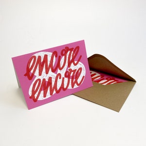Carte de voeux lettering "Encore et encore"