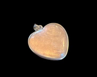 Heart-Shaped Muonionalusta Meteorite Pendant | Sterling Silver