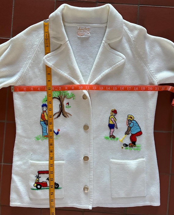 Vintage Andreno Argenti White Embriodered Golf Bu… - image 10