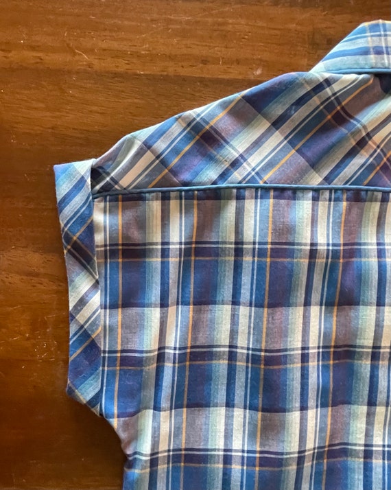 vintage 1970’s-1980’s blue and white plaid double… - image 7