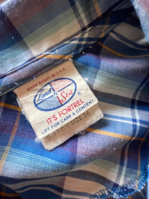 vintage 1970’s-1980’s blue and white plaid double… - image 4