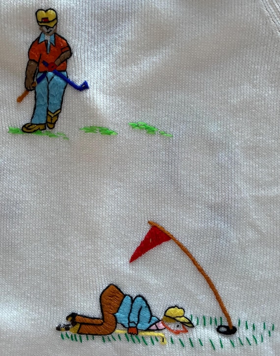 Vintage Andreno Argenti White Embriodered Golf Bu… - image 9