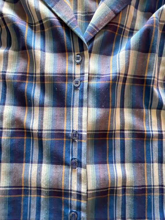 vintage 1970’s-1980’s blue and white plaid double… - image 3