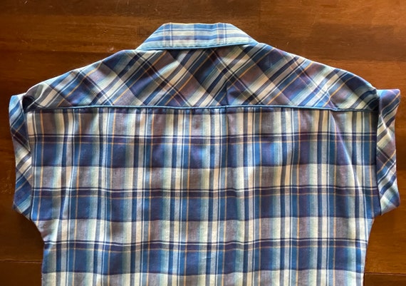 vintage 1970’s-1980’s blue and white plaid double… - image 6