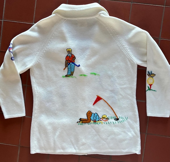 Vintage Andreno Argenti White Embriodered Golf Bu… - image 8