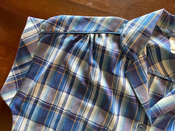 vintage 1970’s-1980’s blue and white plaid double… - image 2