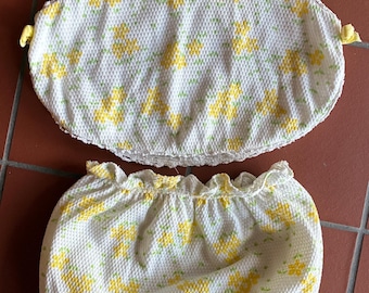 Vintage 70s Carters Baby Girl Outfit Bloomers Yellow Floral size 3mo