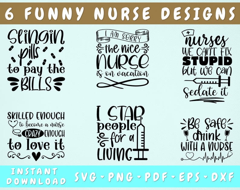 Funny Nurse Quotes SVG Bundle