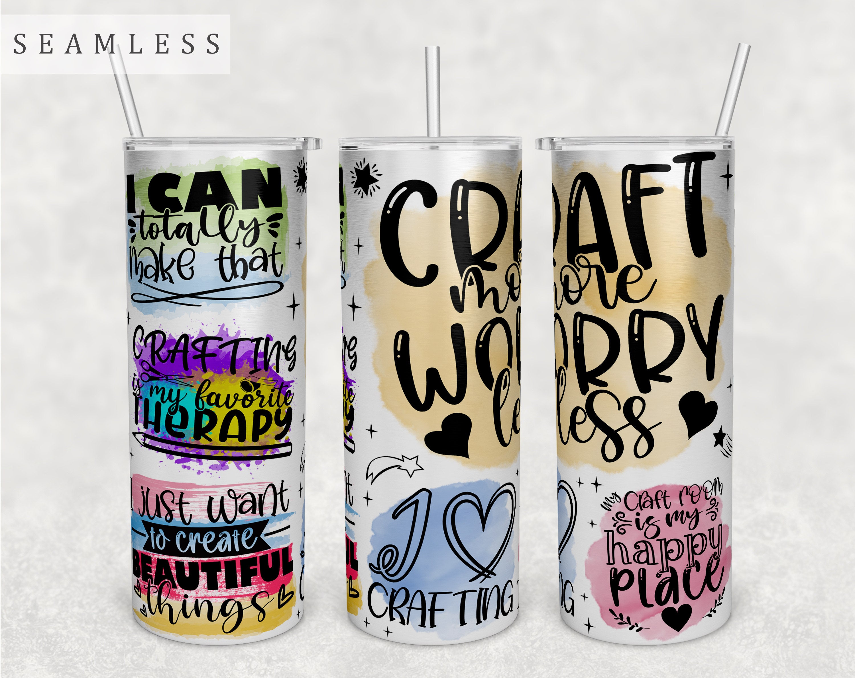 Gifts for Crafters, Crafting Gifts for Women - Tumbler for Crafters, Female, Her - Keep Calm and Craft on - 20oz/590ml Stainless Steel Insulated