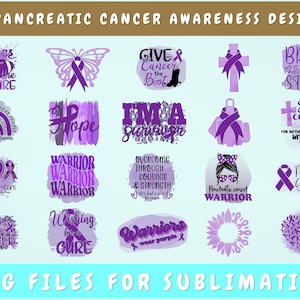 Pancreatic Cancer Awareness Sublimation Designs Bundle, 20 Designs, Pancreatic Cancer PNG Files, Pancreatic Cancer Warrior PNG