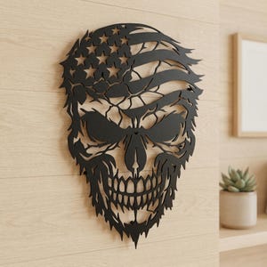 Patriotic Skull Flag SVG