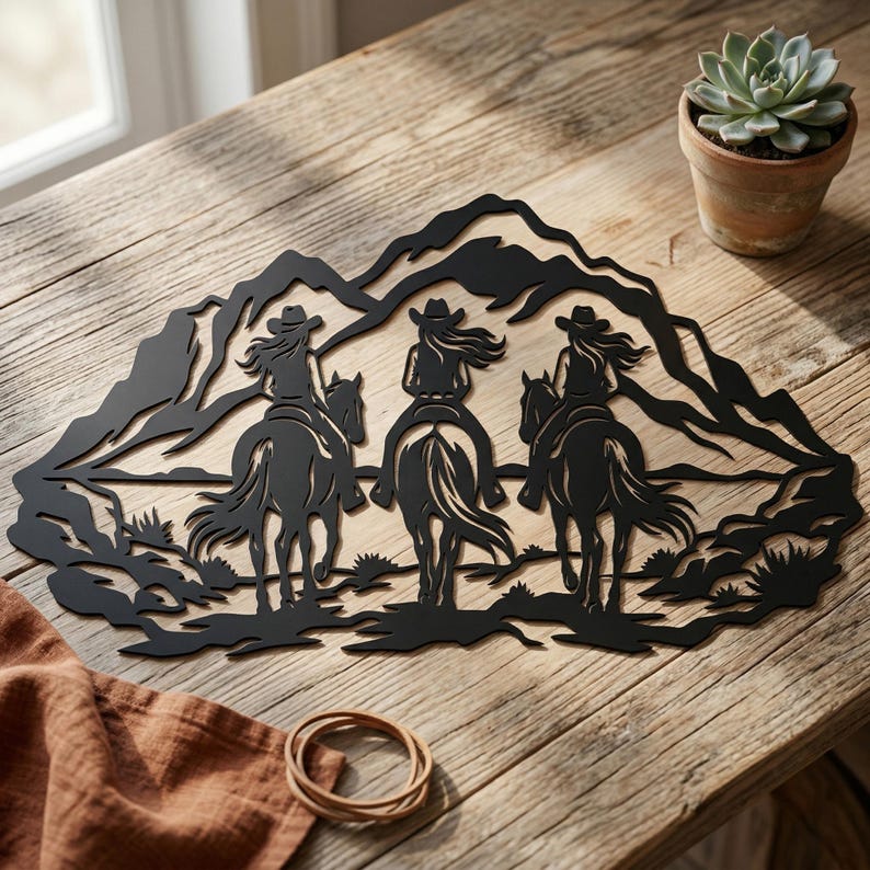 Cowgirl Trio Laser SVG