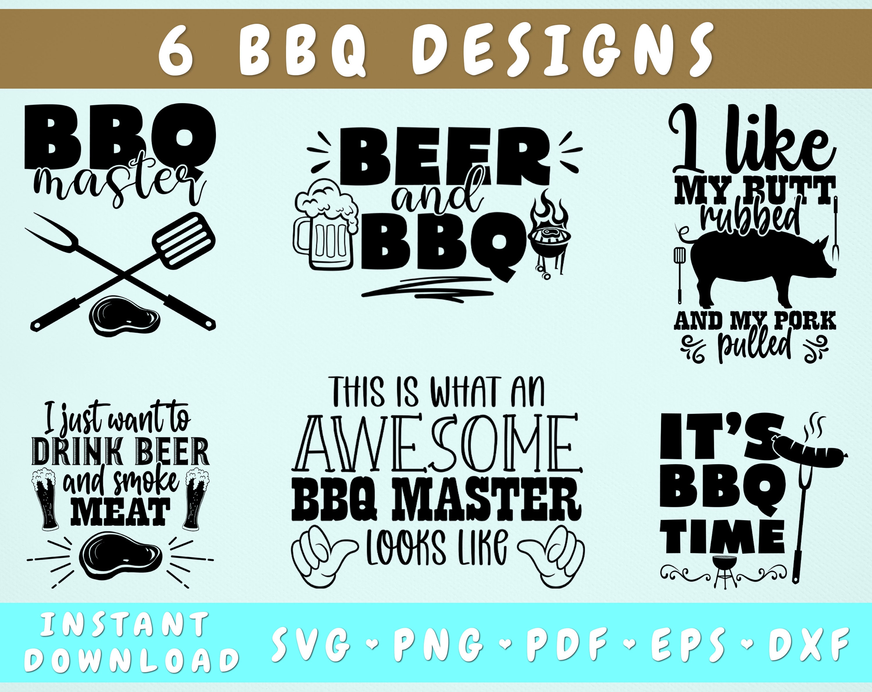 BBQ Quotes Svg Bundle 6 Designs BBQ Sayings Svg Cut Files Etsy UK