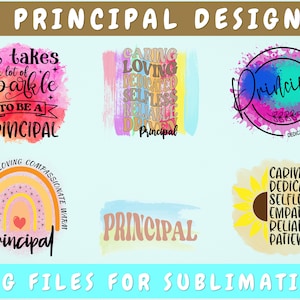 Principal Sublimation Designs Bundle, 6 Designs, Principal PNG Files For Sublimation, Principal Definition Png, Principal Rainbow Png
