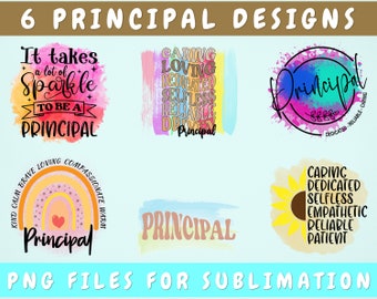 Principal Sublimation Designs Bundle, 6 Designs, Principal PNG Files For Sublimation, Principal Definition Png, Principal Rainbow Png