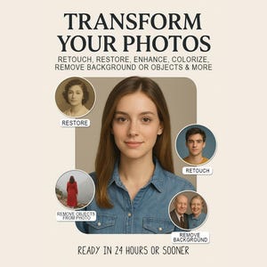 Photo Editing Service | Photoshop Editing | Fix, Enhance, Colorize, Remove Objects, Face Swap, Background Removal or Change