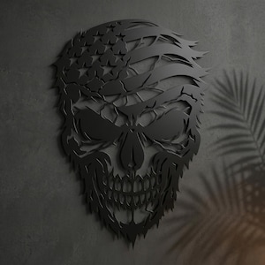 Patriotic Skull Flag SVG