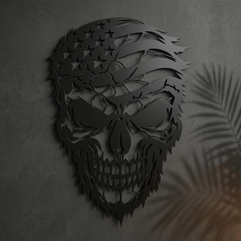 Patriotic Skull Flag SVG