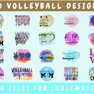 Volleyball Sublimation Designs, 20 Volleyball PNG Files for Sublimation ...