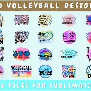 Volleybal sublimatie ontwerpen, 20 volleybal PNG-bestanden voor sublimatie, volleybal fan PNG ontwerpen bundel, volleybal moeder PNG
