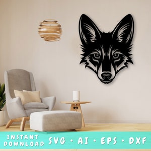Coyote Laser SVG Cut File, Coyote Wall Art SVG, DXF, Eps, Coyote Vector Cut File, Coyote Laser Ready Svg